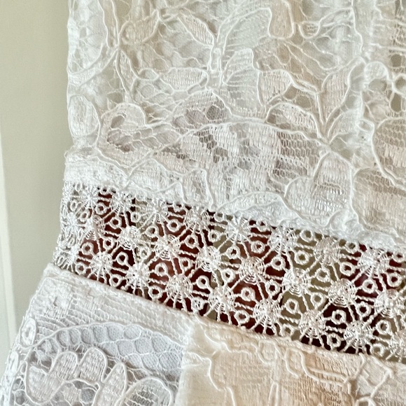 NWT Francescas Lace Off The Shoulder Fit And Flare White Dress Lined medium - Picture 13 of 13